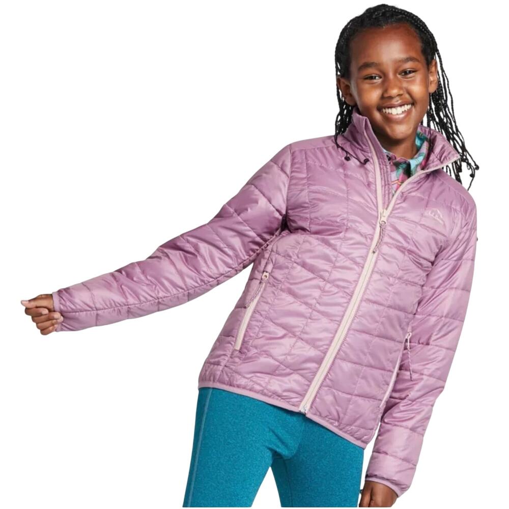 NWT LL Bean Girls Light Purple Pima Loft Pack Away Jacket Size 8